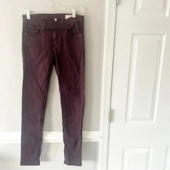 Rag & Bone The Skinny Jeans Style W1502O337 Stretch Denim Purple Size 25 - Picture 1 of 5